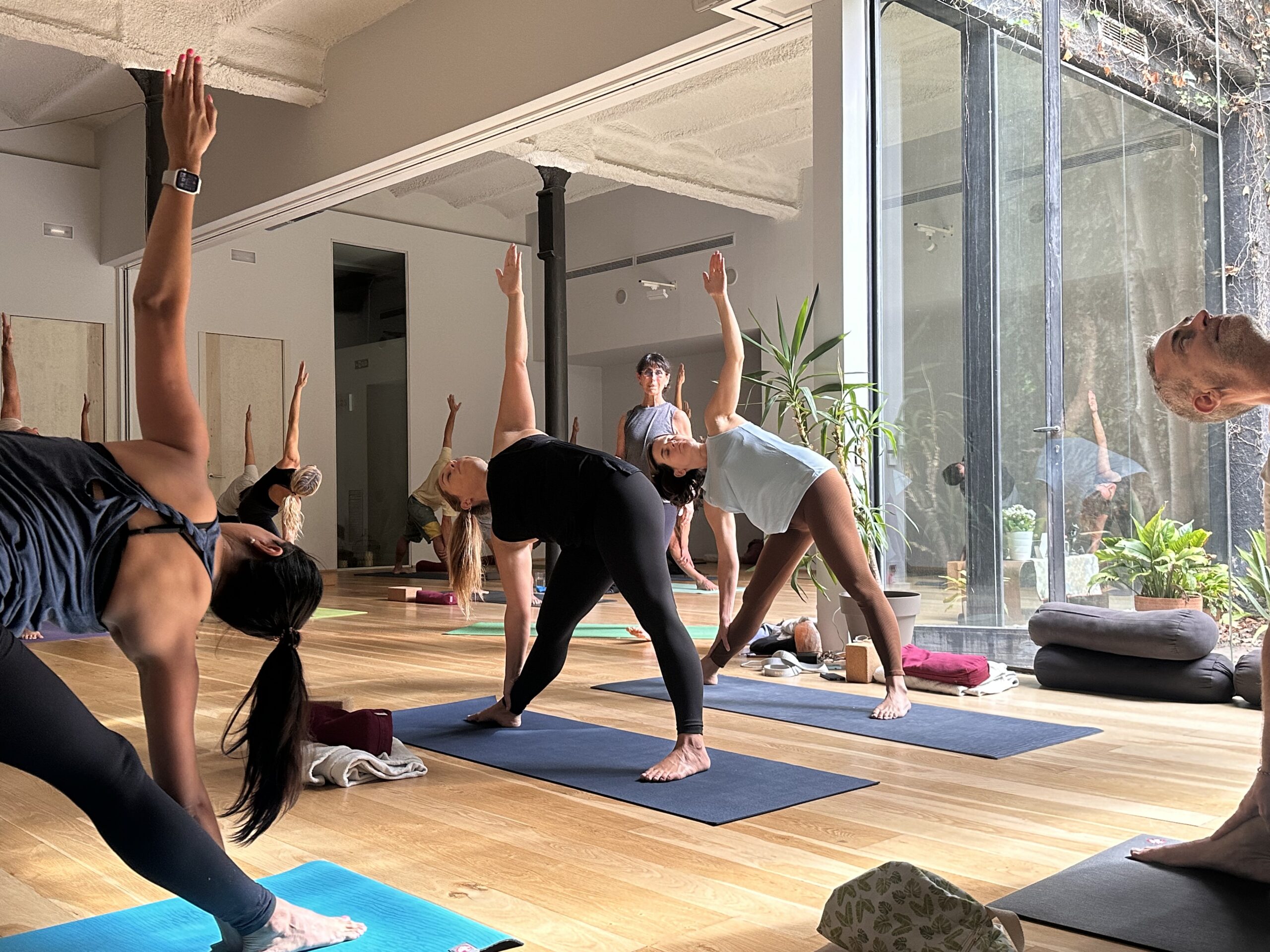 Sala de Yogaia amb llum natural i ambient tranquil.